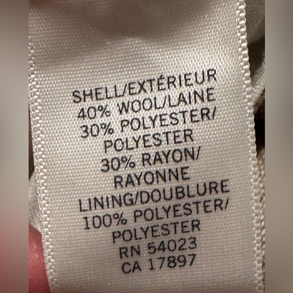 Banana Republic Tan Light Straight Wide Leg Low Rise Wool  Dress Pants Sz 8P - Picture 8 of 12